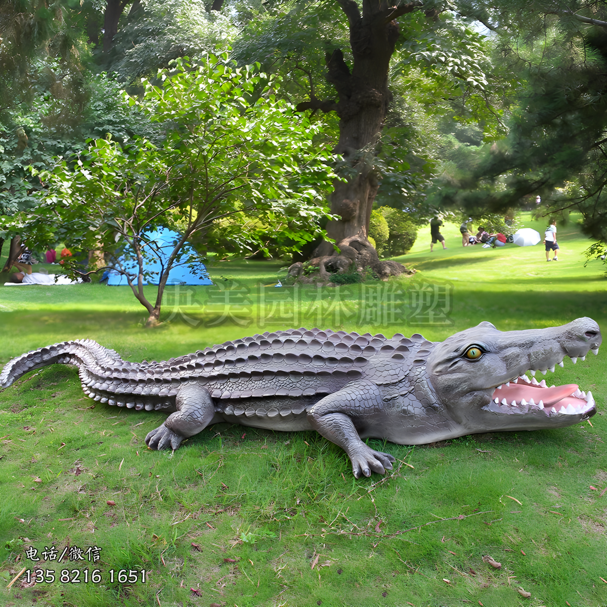 玻璃鋼仿真鱷魚雕塑