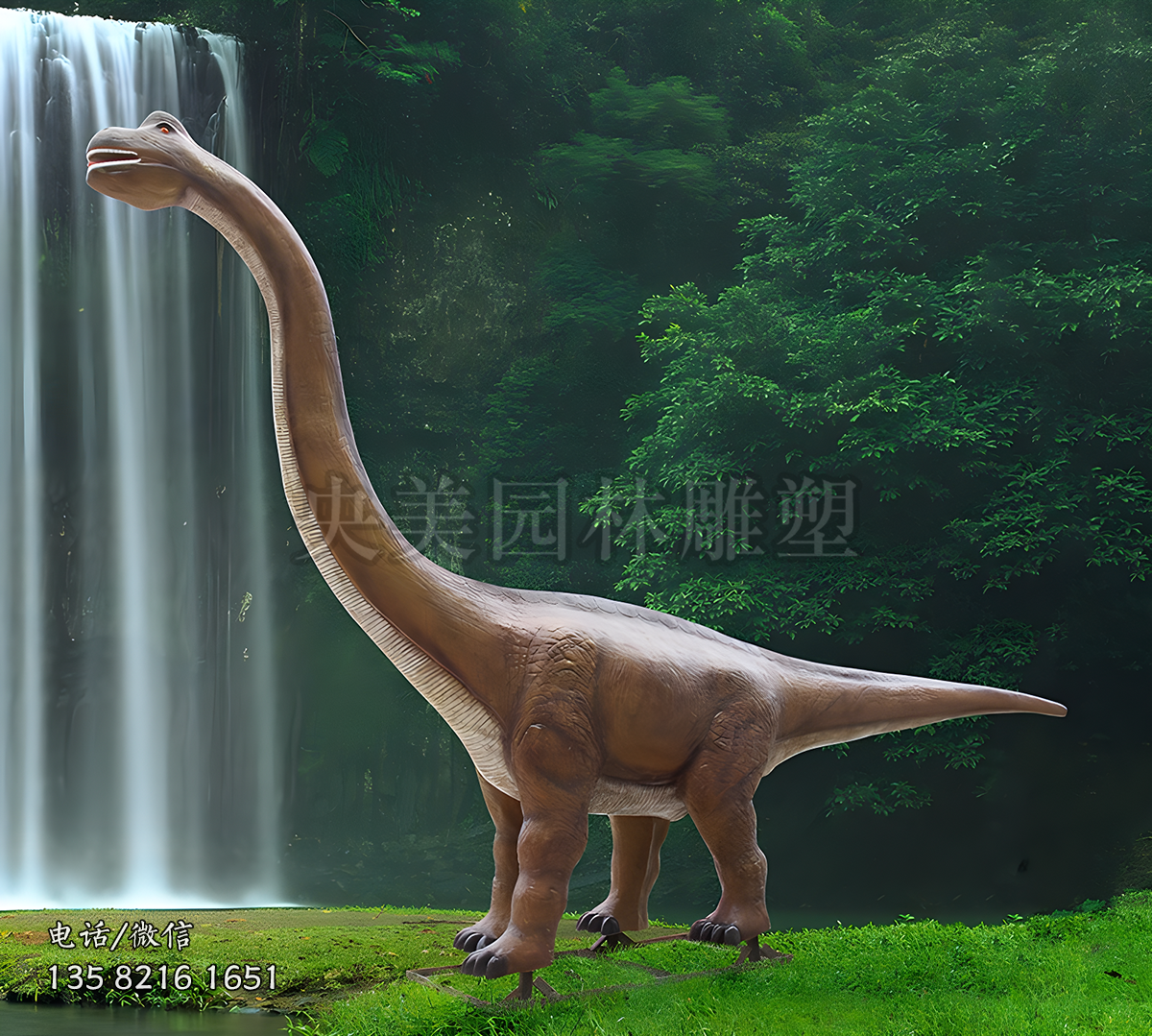 玻璃鋼仿真腕龍雕塑