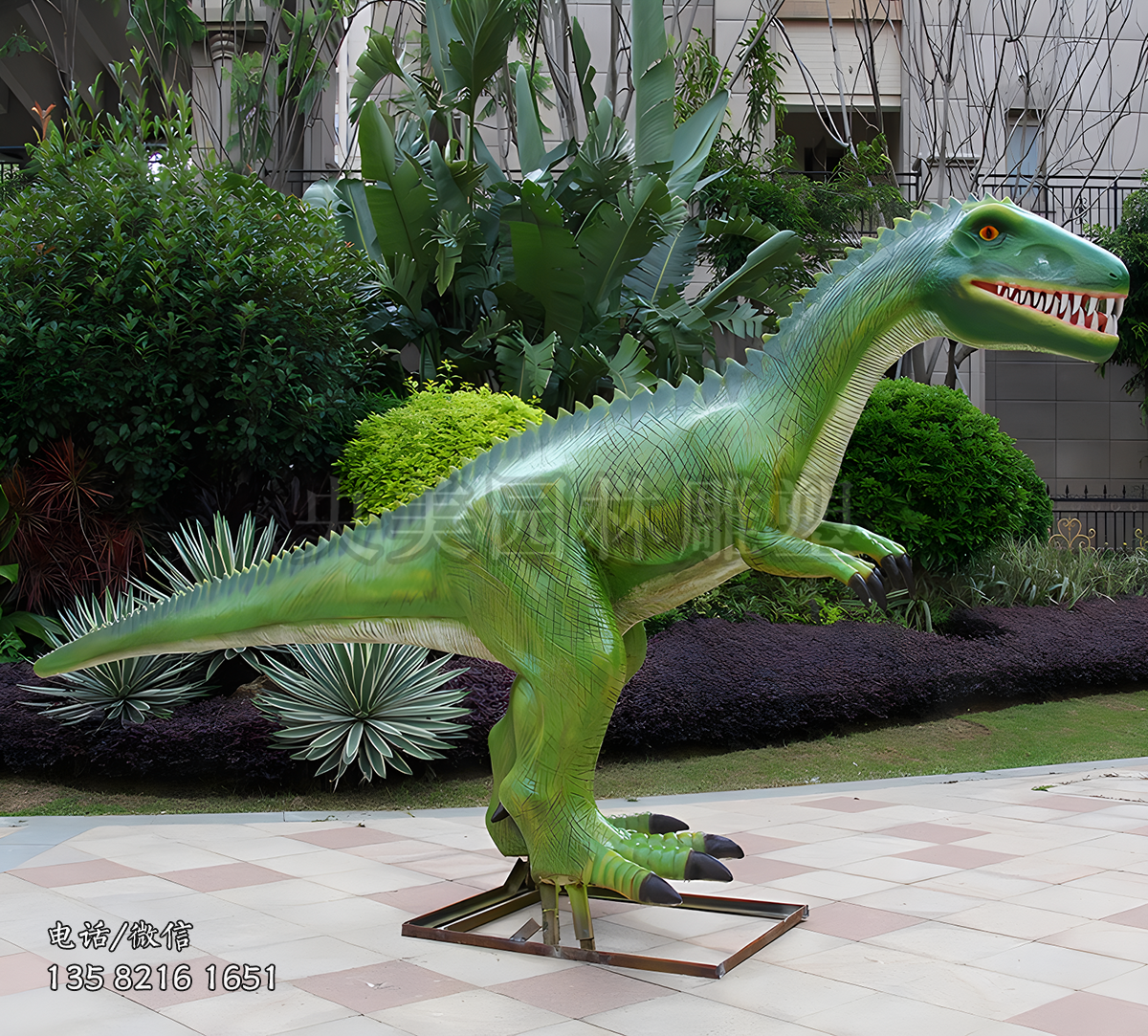 高棘龍玻璃鋼仿真恐龍雕塑