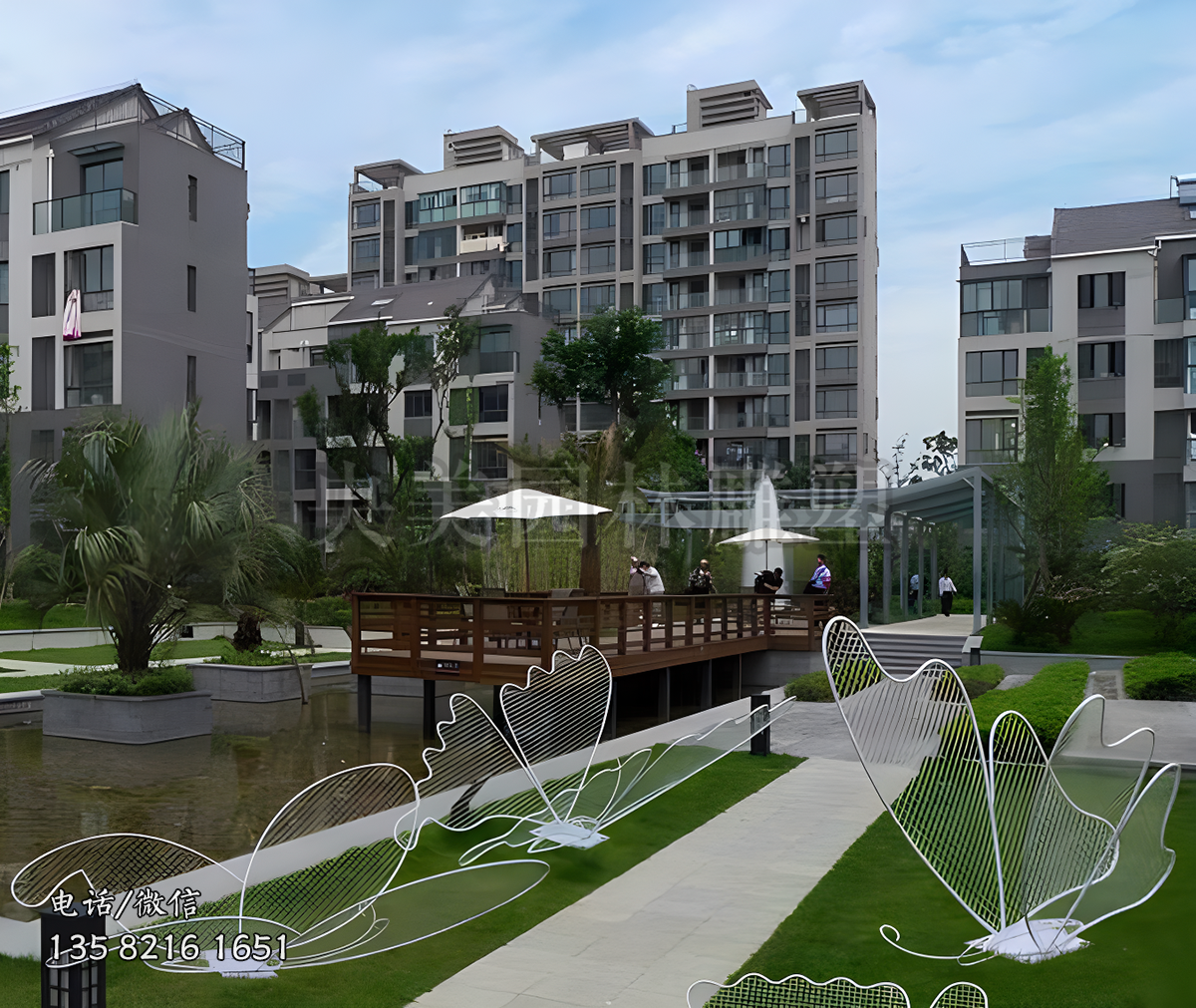 網(wǎng)格不銹鋼蝴蝶雕塑擺件