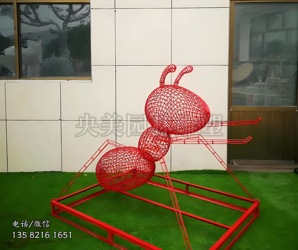 鐵藝網(wǎng)格螞蟻雕塑