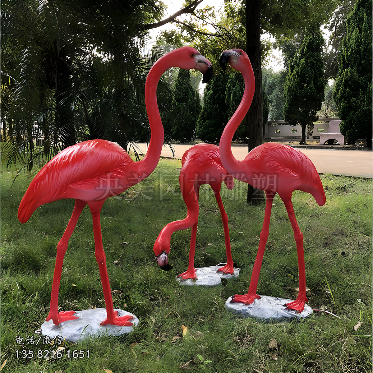 仿真玻璃鋼火烈鳥雕塑