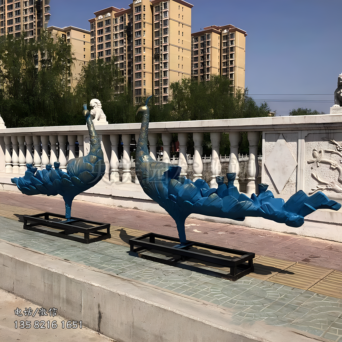 銅雕孔雀青銅雕塑擺件