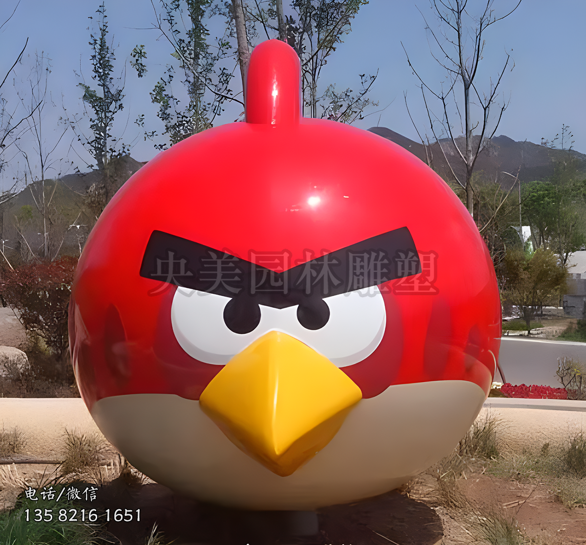 玻璃鋼憤怒的小鳥卡通雕塑