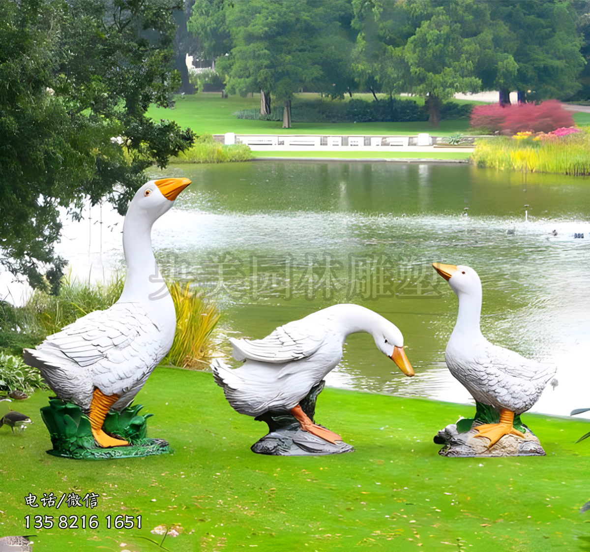 仿真鴨子玻璃鋼動物雕塑