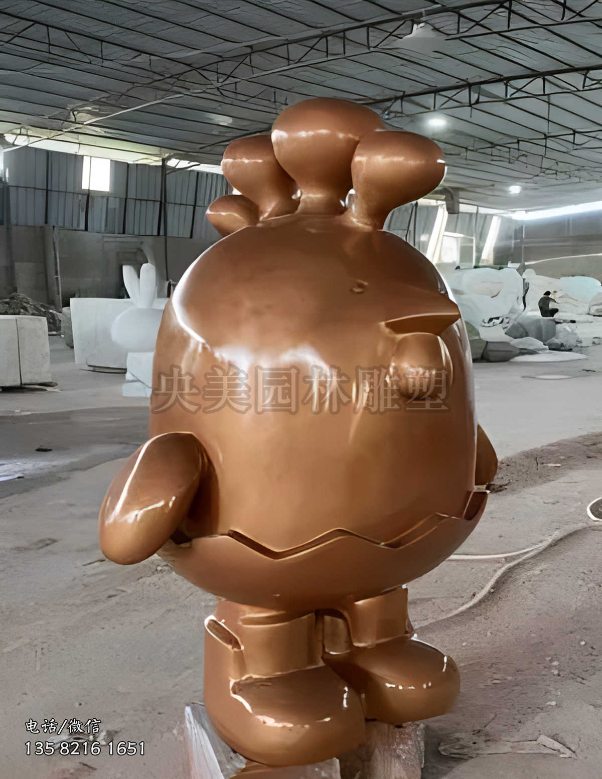 玻璃鋼卡通公雞雕塑造型