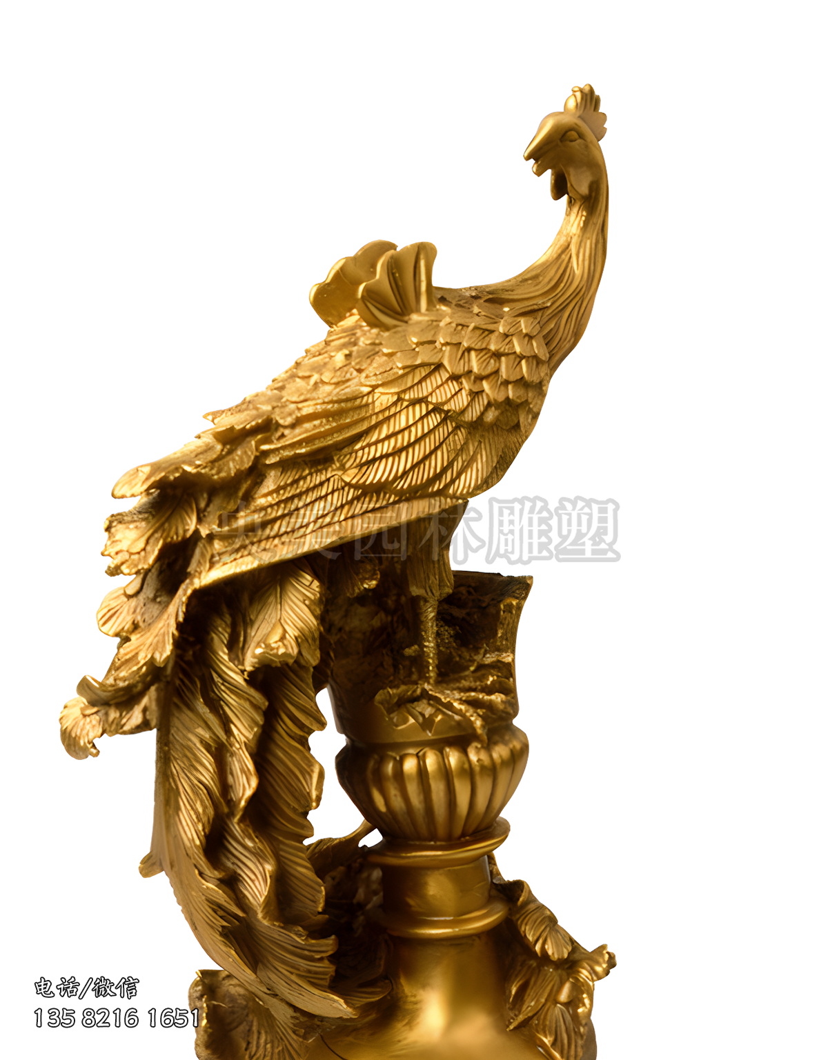 純銅鑄造鳳凰景觀雕塑