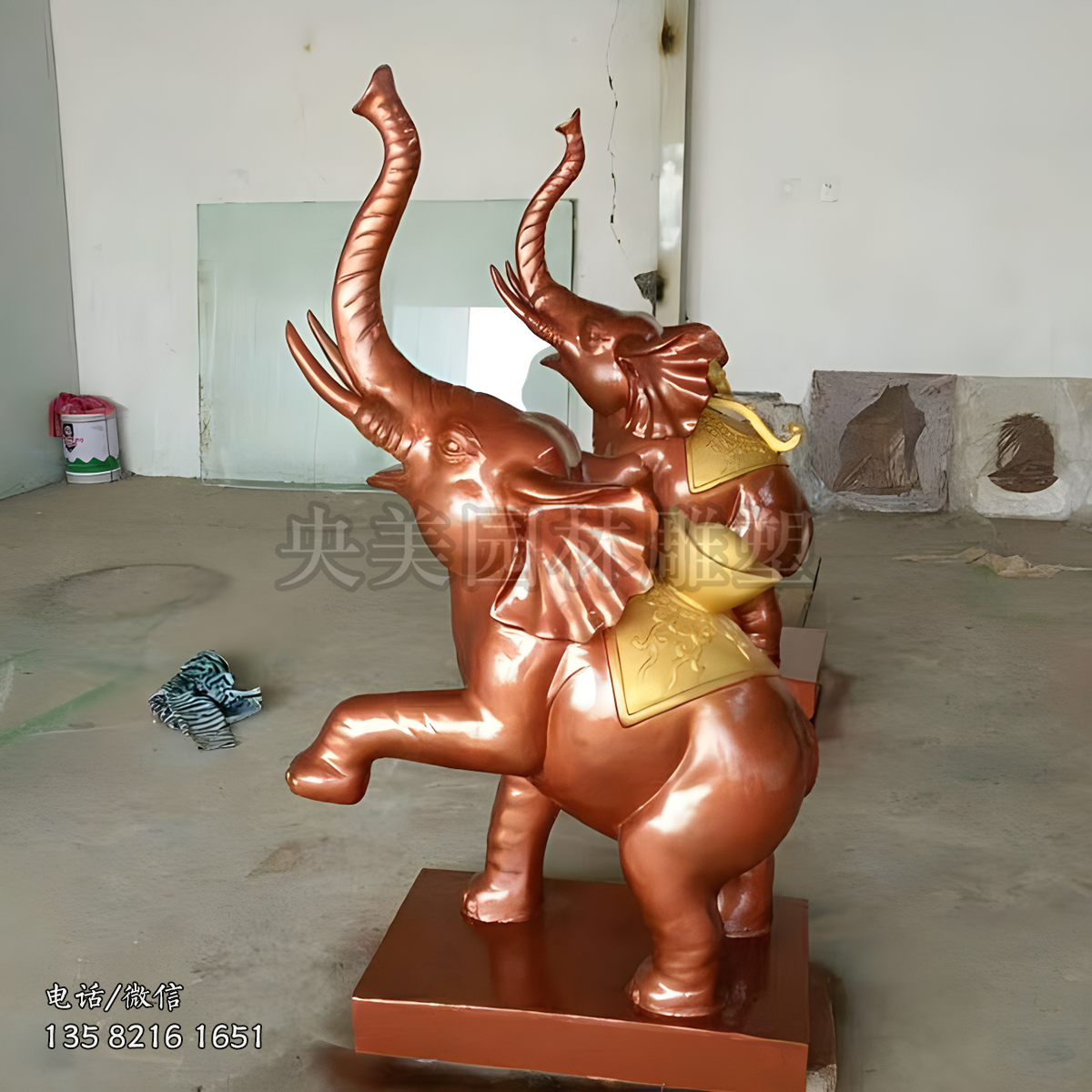美陳擺件鎮(zhèn)宅招財大象銅雕