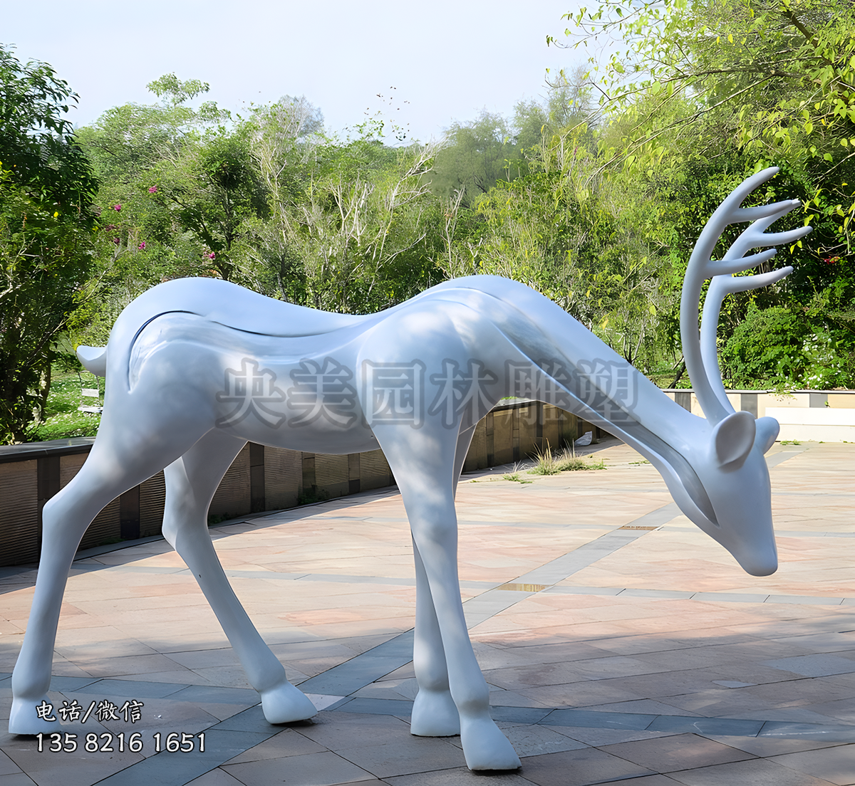 創(chuàng)意動(dòng)物梅花鹿雕塑