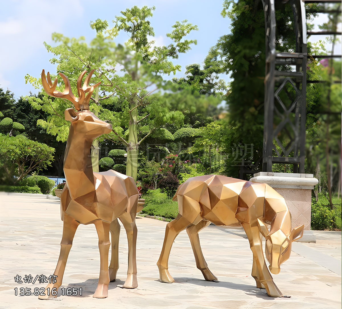 玻璃鋼切面鹿雕塑