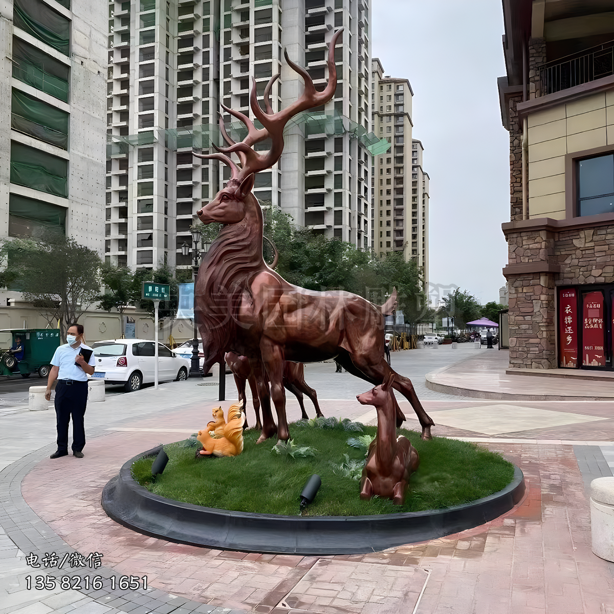 鑄銅鹿景觀動(dòng)物雕塑