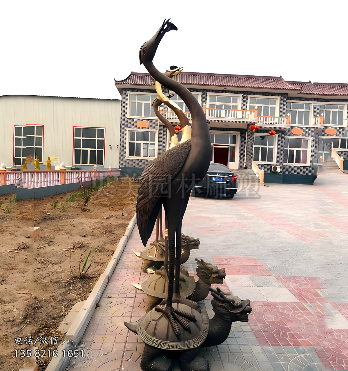 吉祥祥瑞龜鶴銅雕