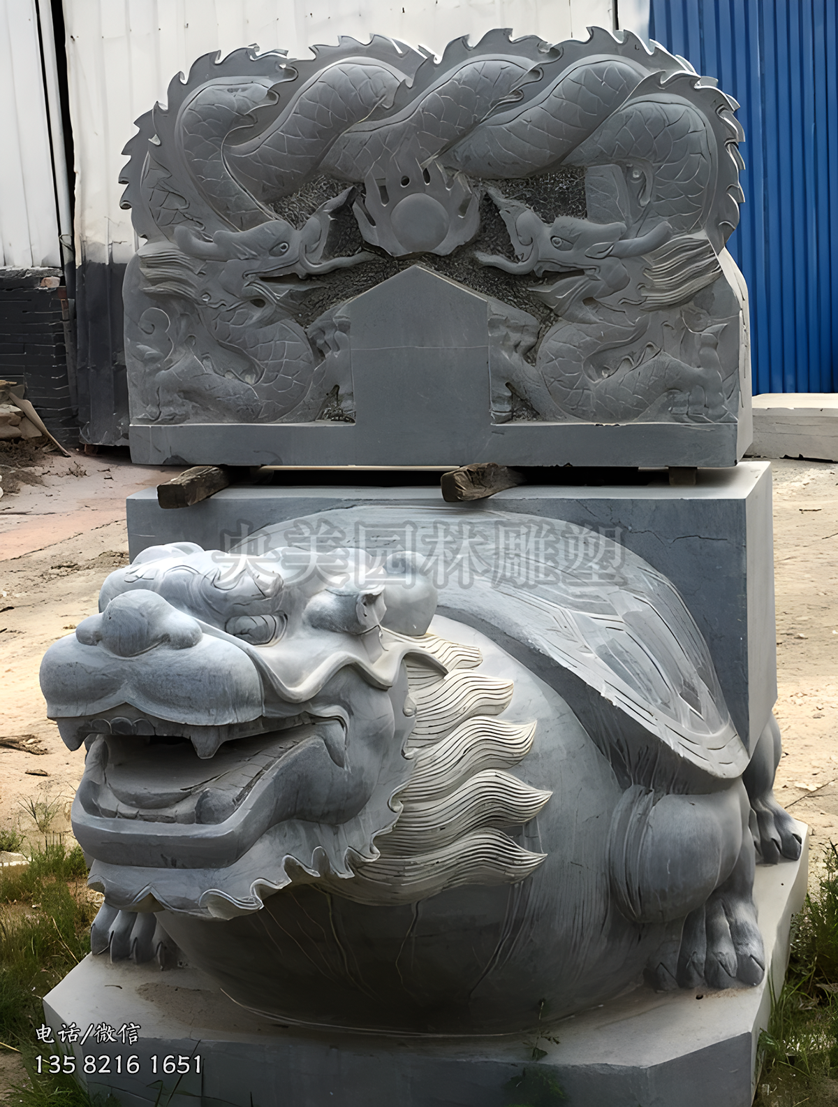 大理石石刻赑屃駝碑雕塑