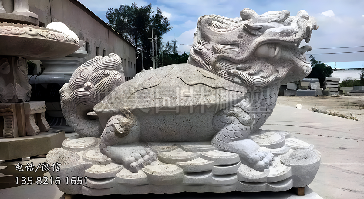 招財(cái)龍龜石雕擺件