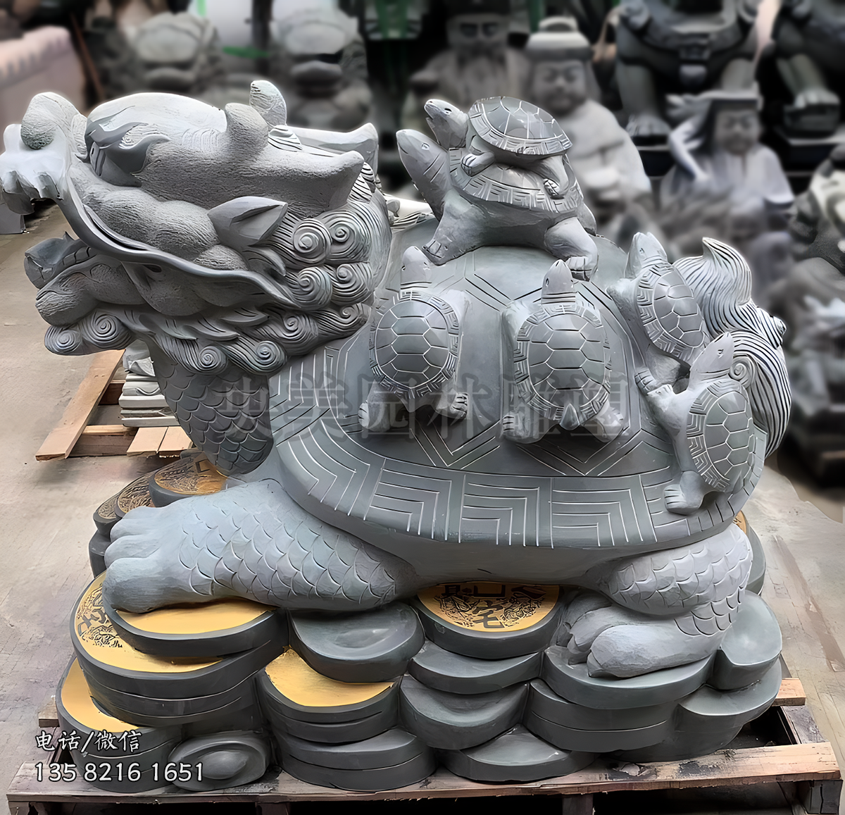 花崗巖招財龍龜風(fēng)水?dāng)[件