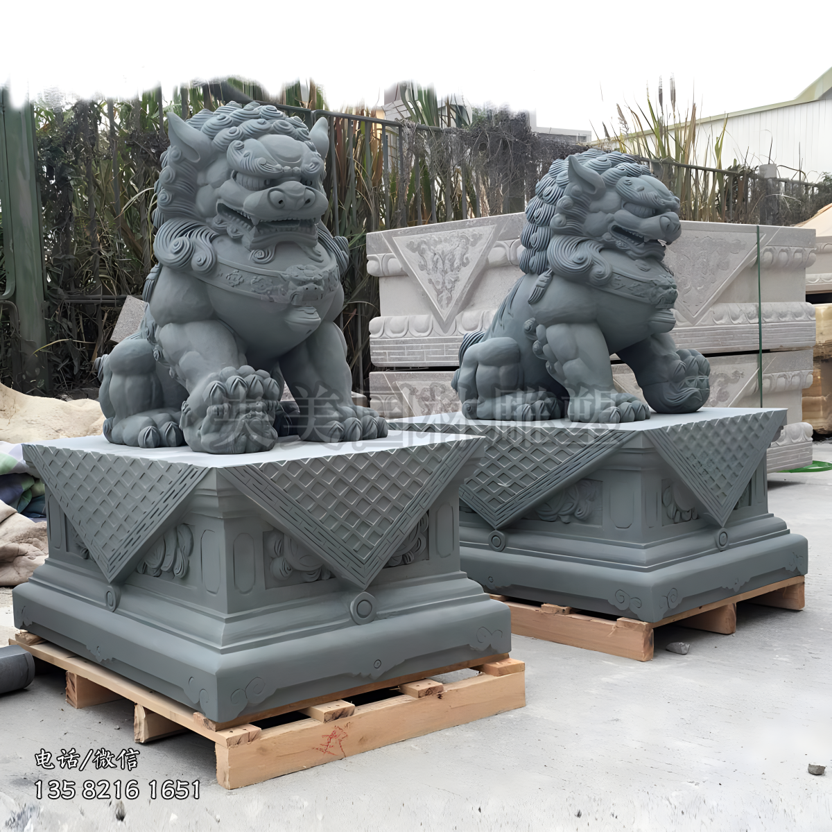 青石雕刻中國傳統(tǒng)石雕獅子