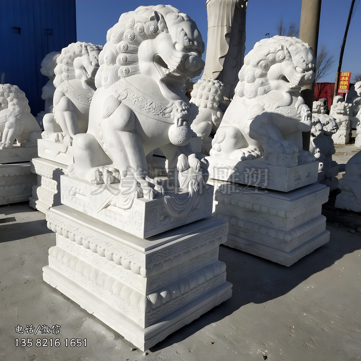 漢白玉北京天安門(mén)獅子石雕