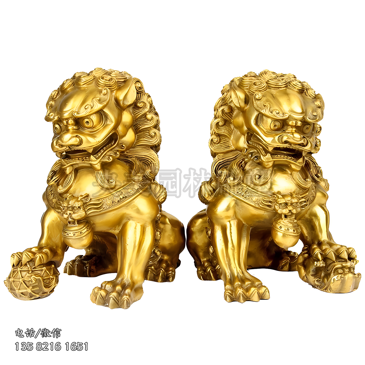 黃銅鑄造天安門獅子一對(duì)