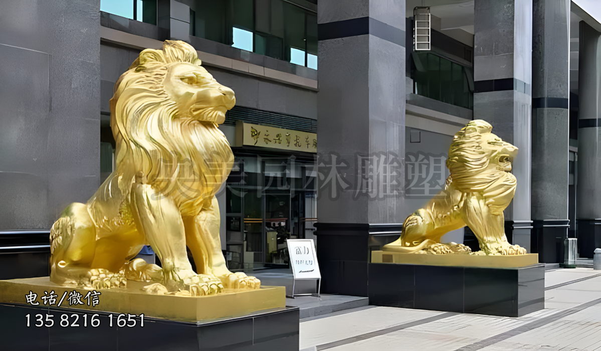 盆景看門(mén)銅雕獅子