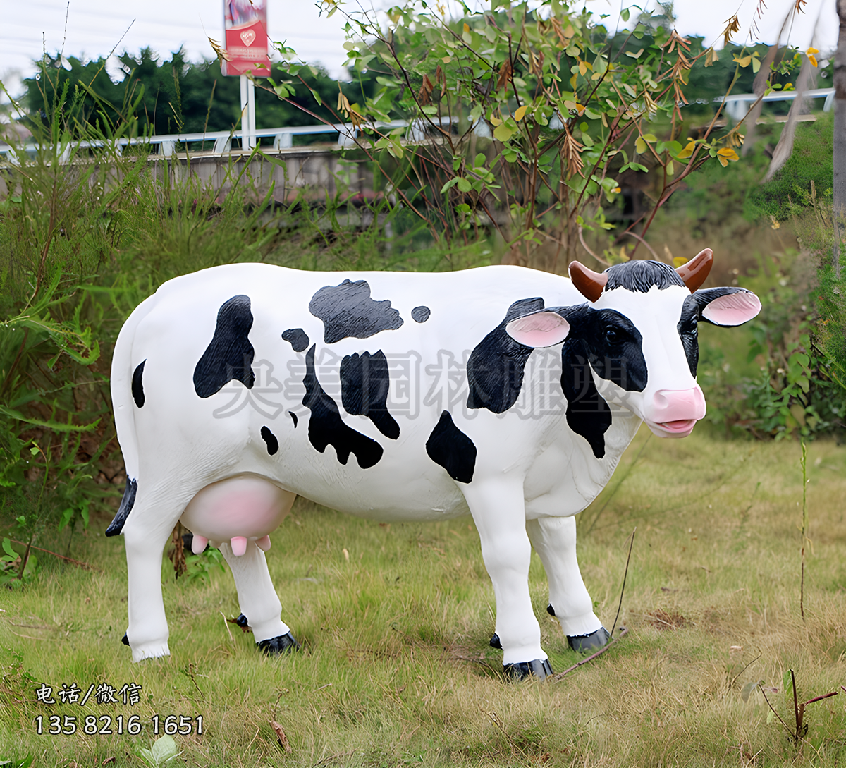 玻璃鋼仿真奶牛母奶牛雕塑