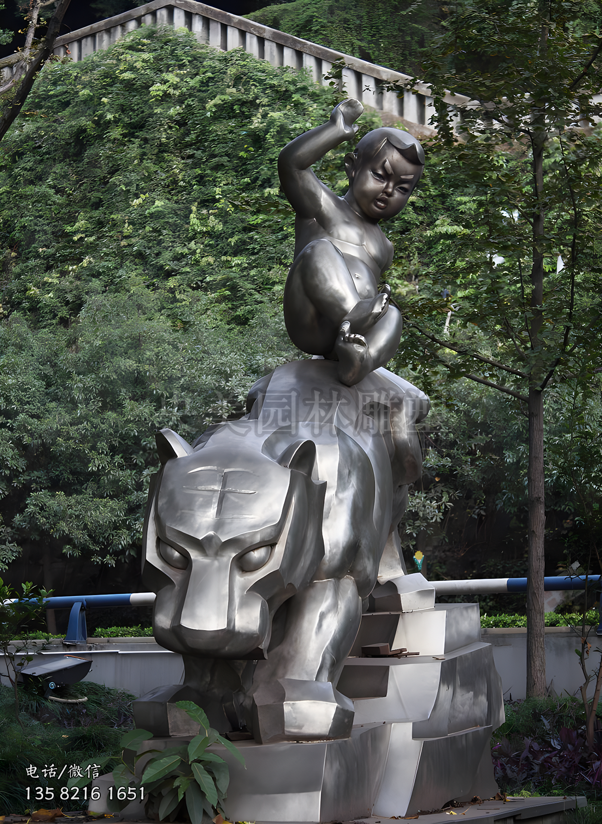 不銹鋼鍛造老虎雕塑