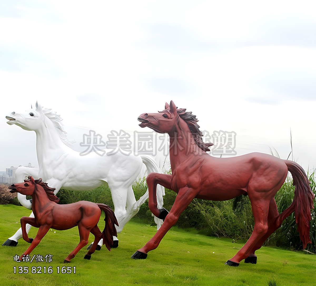 玻璃鋼噴漆仿真馬雕塑