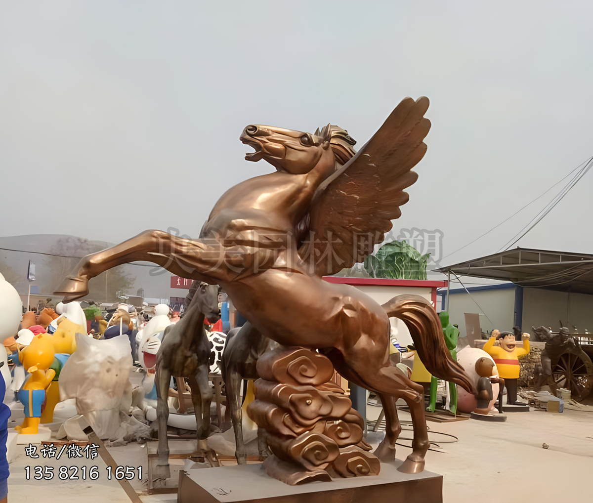 玻璃鋼飛馬景觀雕塑擺件