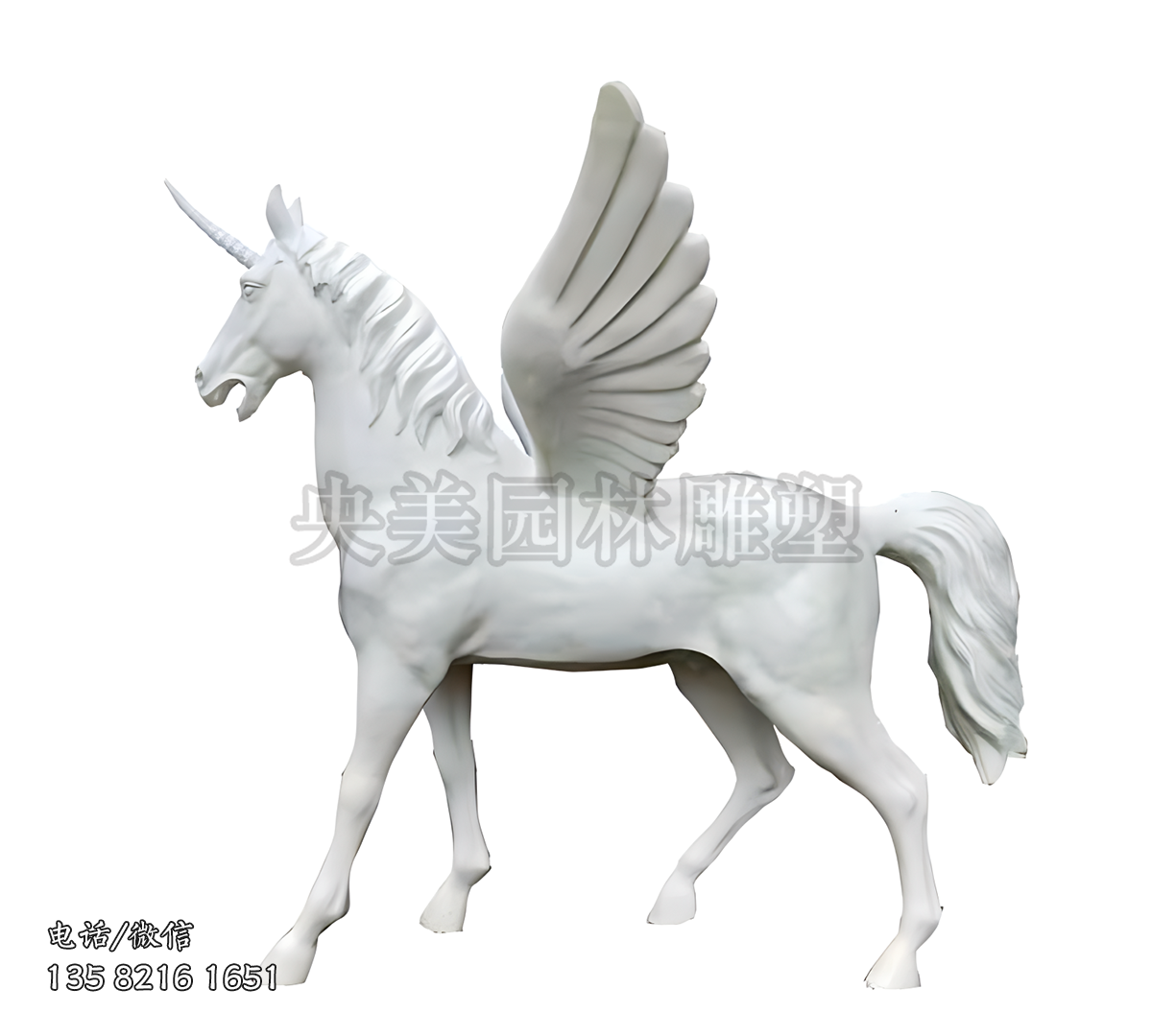 玻璃鋼西方獨(dú)角獸飛馬雕塑