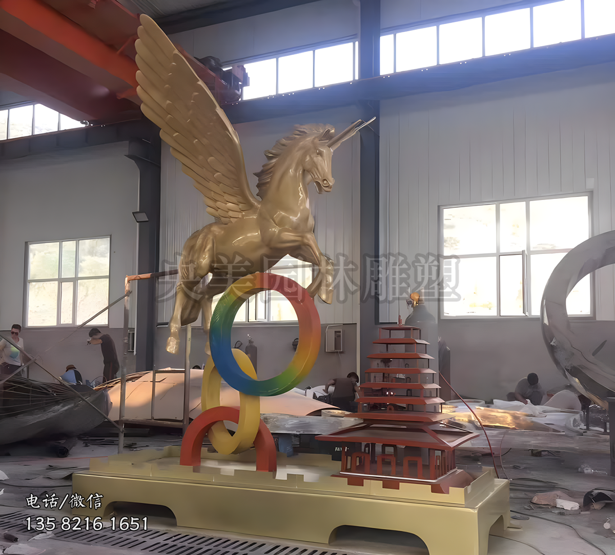 玻璃鋼飛馬獨(dú)角獸景觀雕塑