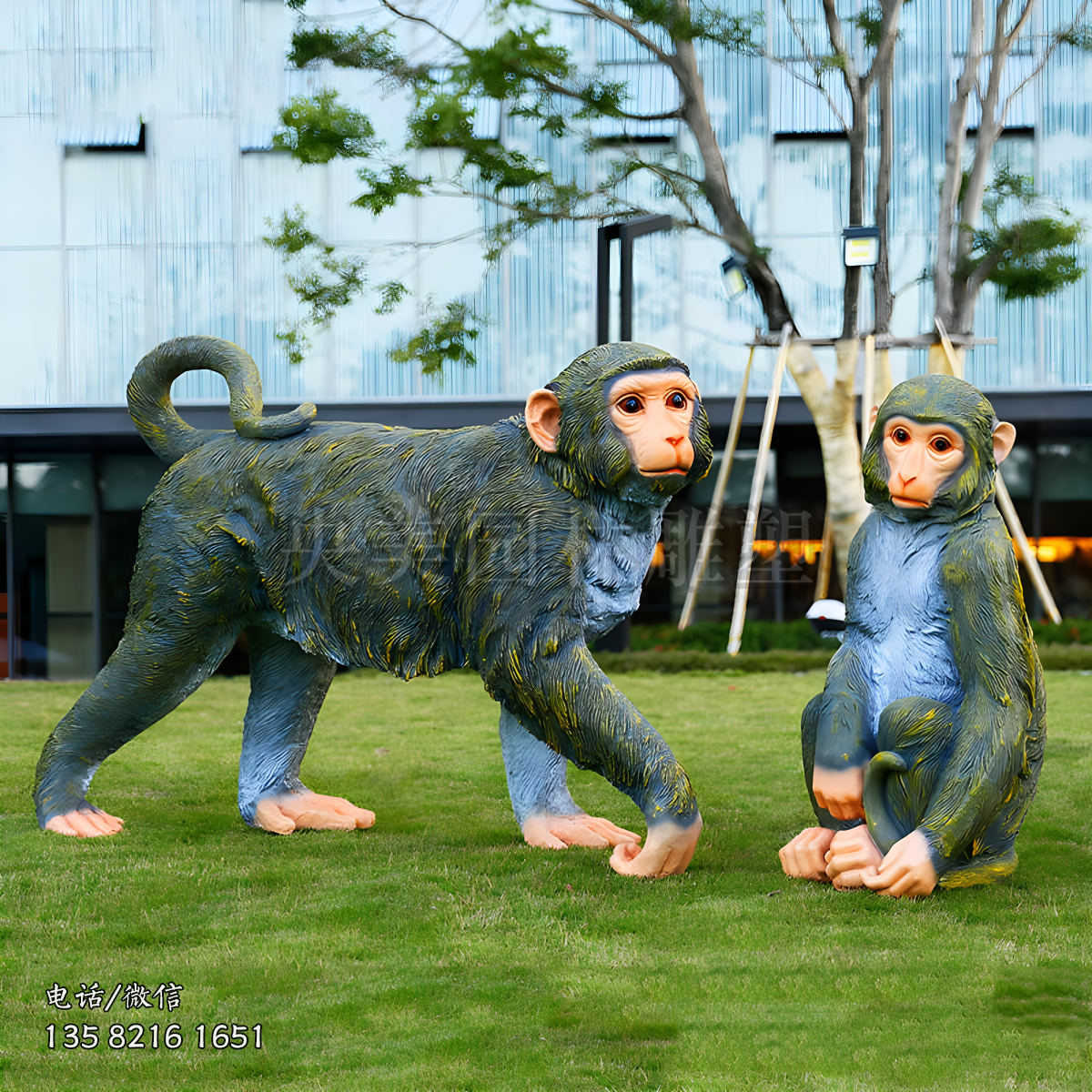 玻璃鋼仿真動物猴子雕塑