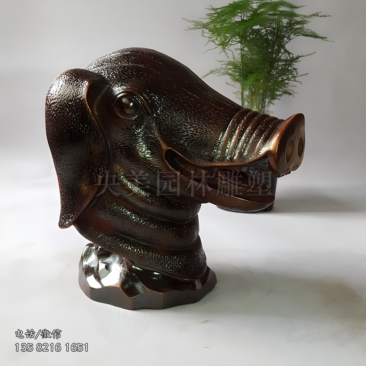 亥豬鑄銅十二生肖銅首