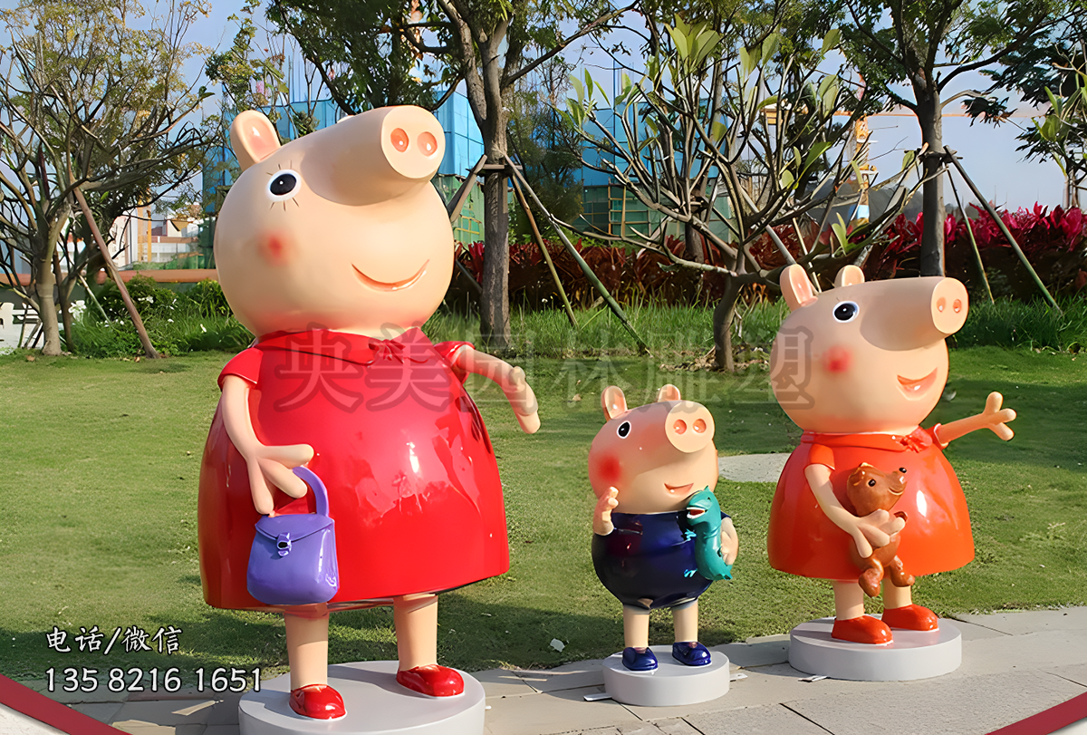 小豬佩奇系列動(dòng)漫人物雕塑