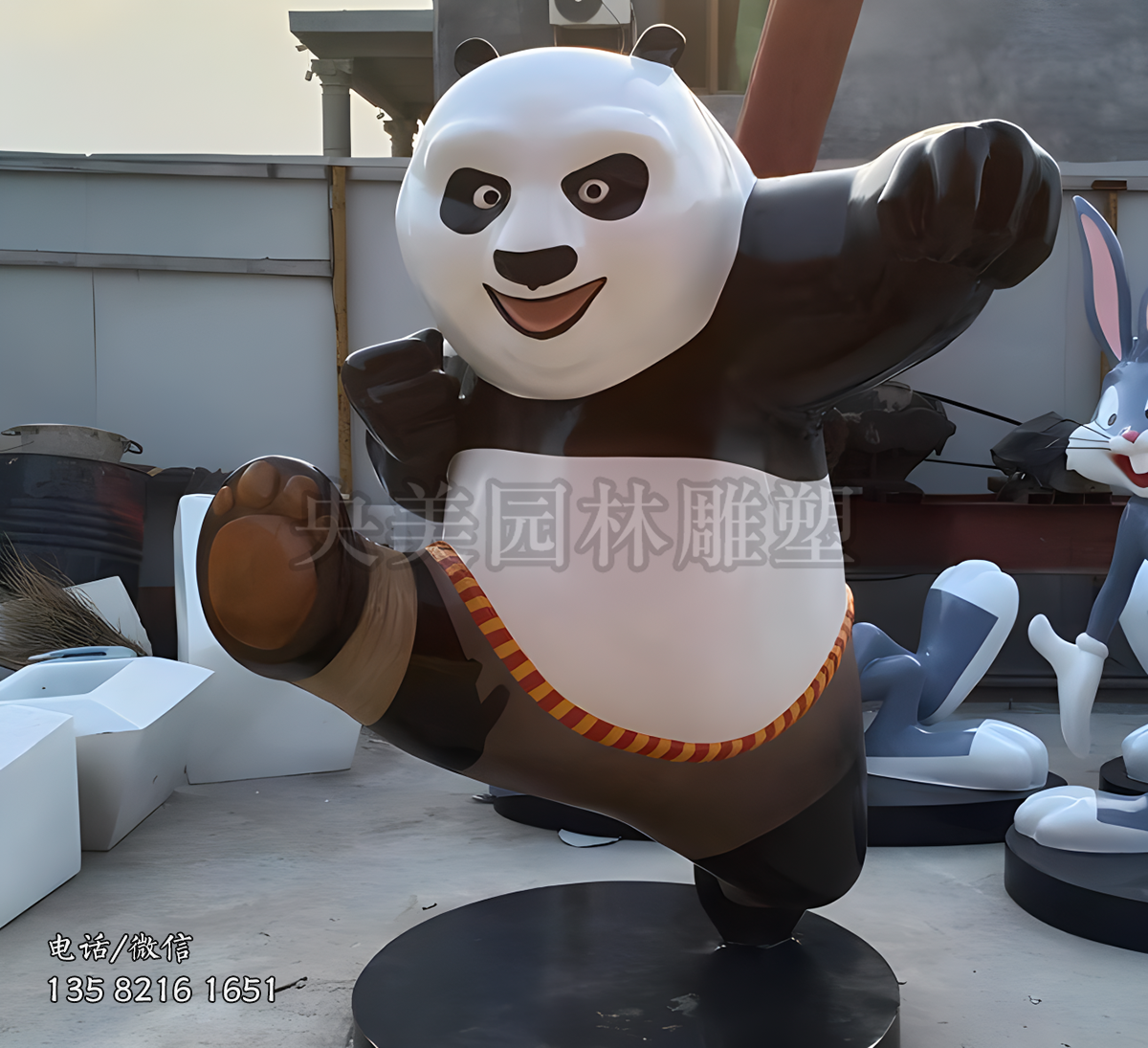 《功夫熊貓》玻璃鋼卡通阿寶雕塑