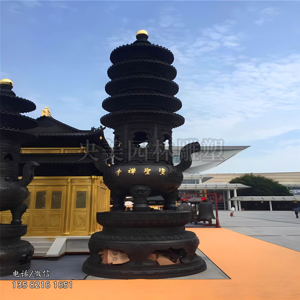 大型純銅香爐雕塑