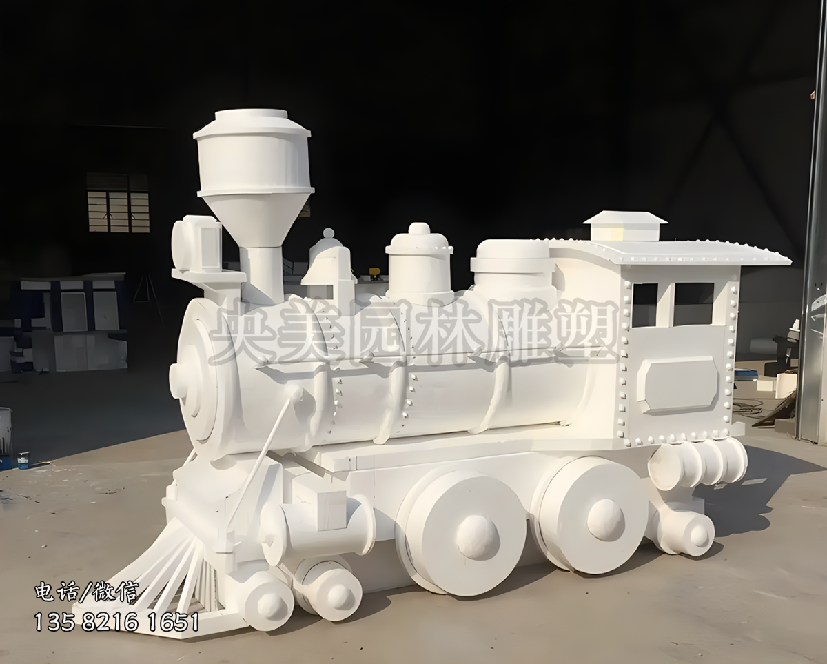 玻璃鋼火車頭雕塑擺件