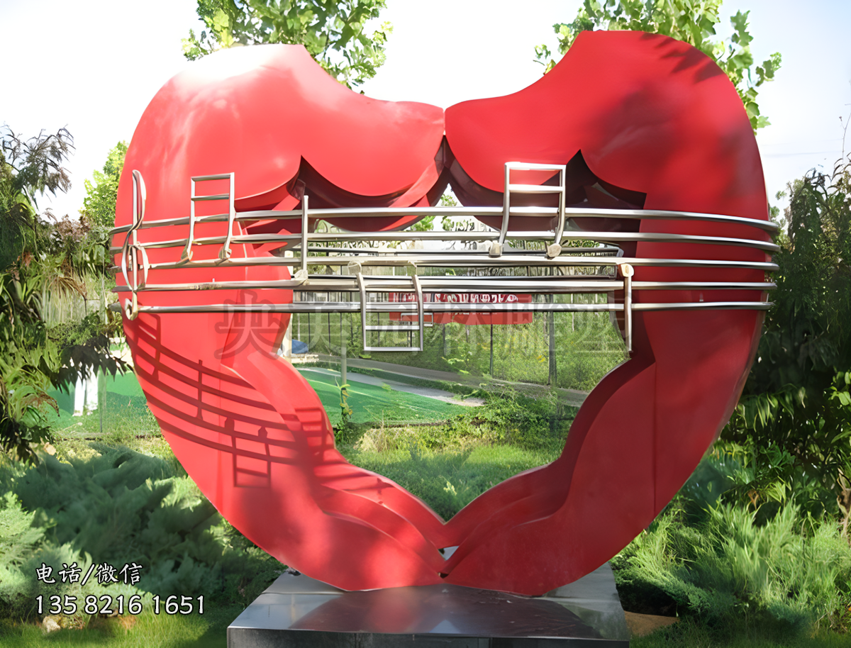 愛心音樂橋不銹鋼雕塑