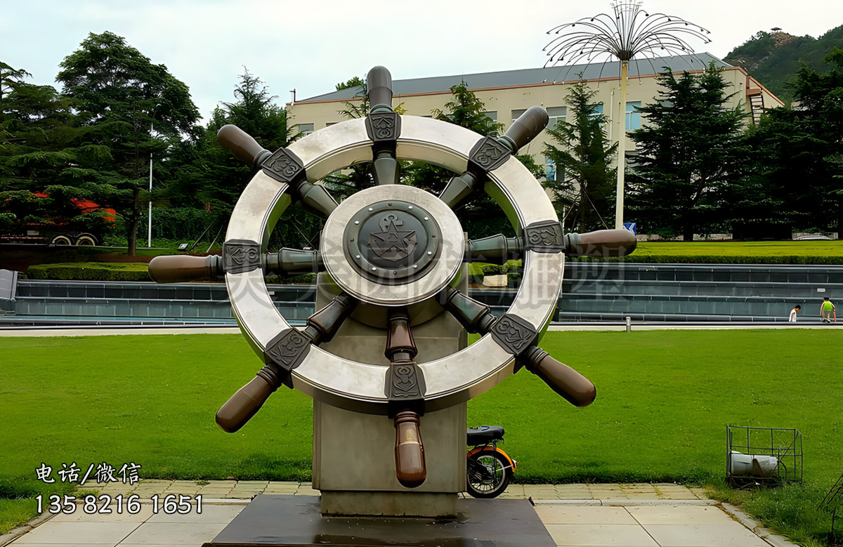 仿真船舵雕塑擺件