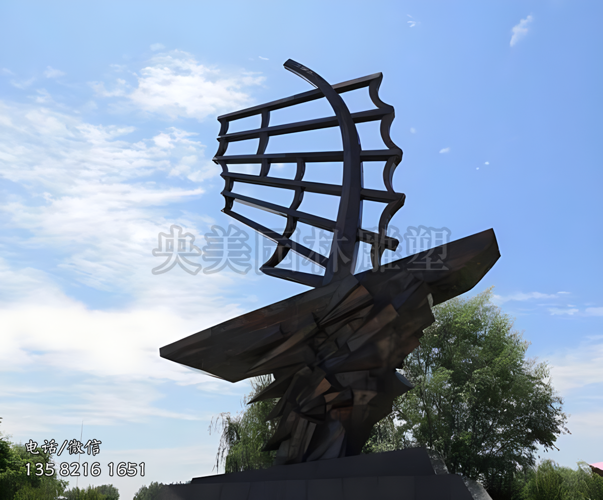 抽象帆船雕塑