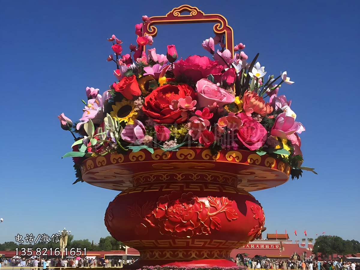 天安門(mén)廣場(chǎng)大型花籃雕塑