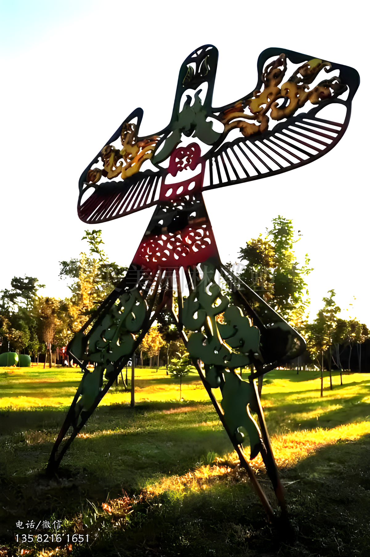不銹鋼彩繪風(fēng)箏雕塑