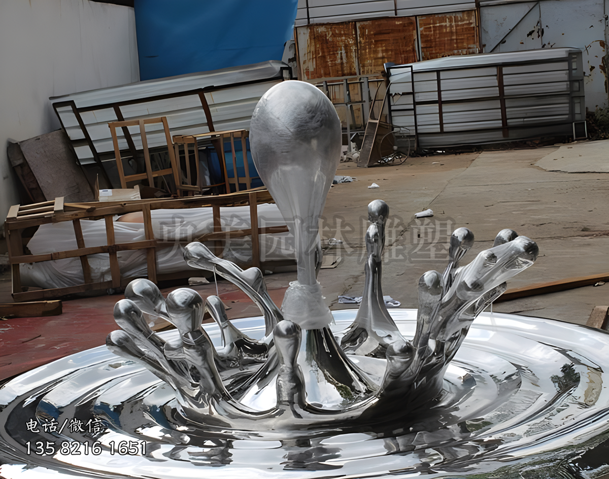 不銹鋼水滴浪花雕塑