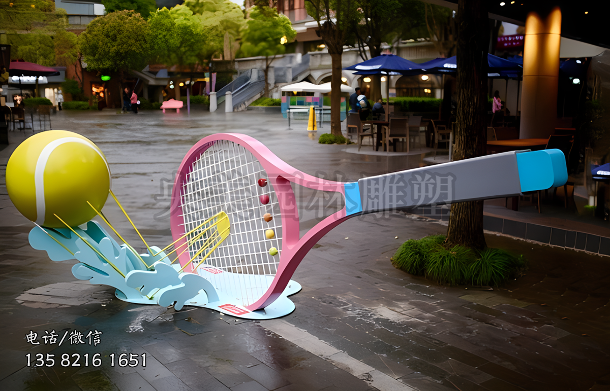 不銹鋼網(wǎng)球主題創(chuàng)意主題雕塑